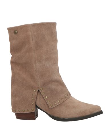Top3 Shoes Woman Ankle Boots Khaki Size 7 Leather In Sand