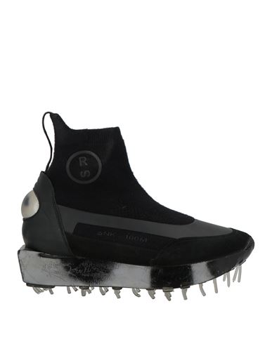 Rbrsl Rubber Soul Woman Sneakers Black Size 8 Textile Fibers, Leather