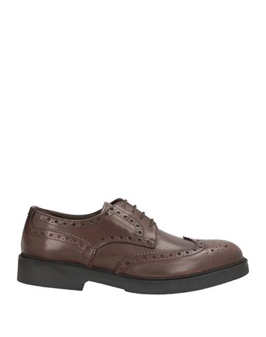 Calpierre Man Lace-up Shoes Chocolate Brown Size 9 Calfskin