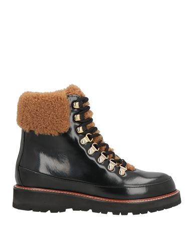 Lafayette Woman Ankle Boots Black Size 8 Leather, Shearling In Black