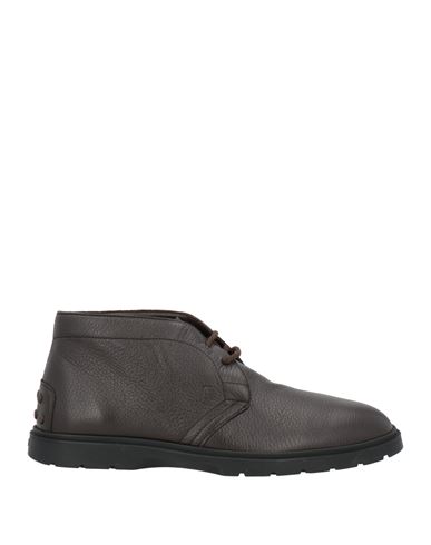 Tod's Man Ankle Boots Dark Brown Size 9 Leather In Brown