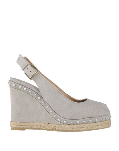 Castaã±er Castañer Woman Sandals Taupe Size 6 Textile Fibers In Gray