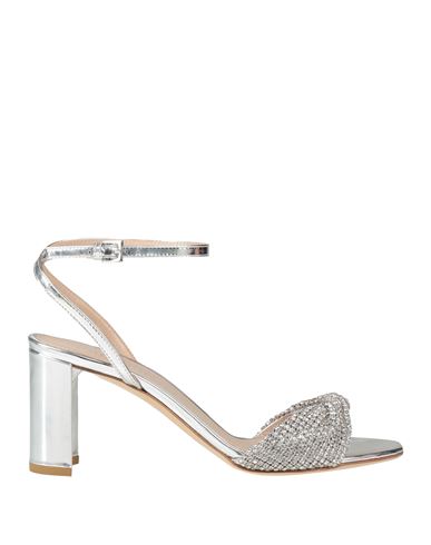 Ninalilou Woman Sandals Silver Size 8 Leather In Silver