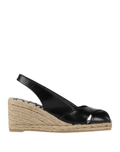 Castaã±er Castañer Woman Espadrilles Black Size 5 Leather