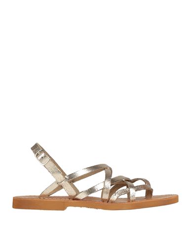 Stella D'otranto Woman Thong Sandal Platinum Size 8 Leather In Gray