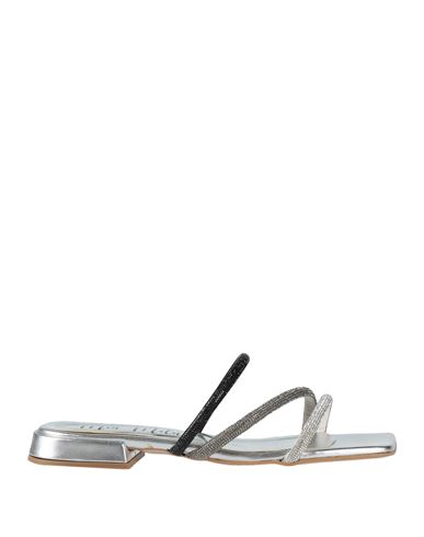 Mia Milù Woman Sandals Silver Size 7 Textile Fibers In Silver