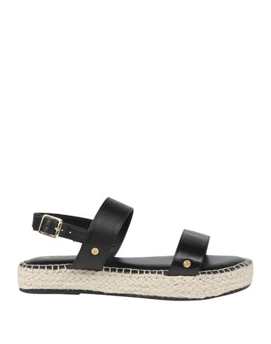 Hey Marly Woman Espadrilles Black Size 8 Leather In Black