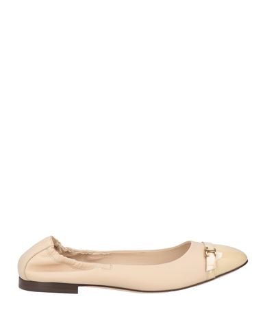 Tod's Woman Ballet Flats Beige Size 6 Leather In Neutral