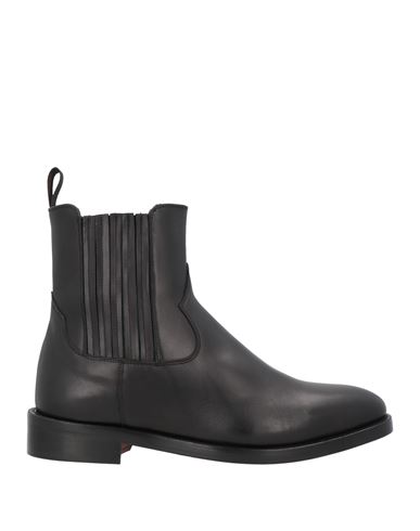 Morgillo Man Ankle Boots Black Size 8 Leather In Black