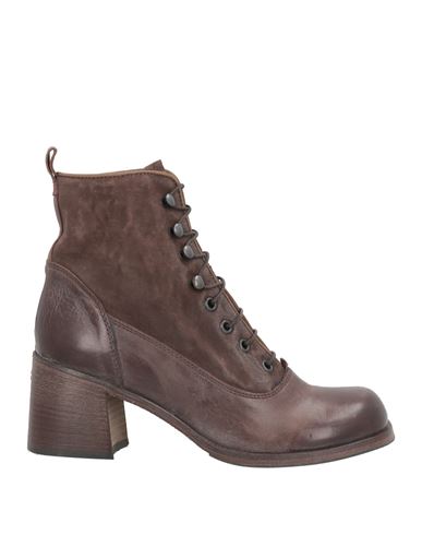Moma Woman Ankle Boots Dark Brown Size 8 Leather In Brown