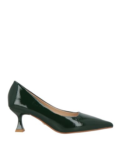 Twenty Four Haitch Woman Pumps Dark Green Size 8 Textile Fibers In Black