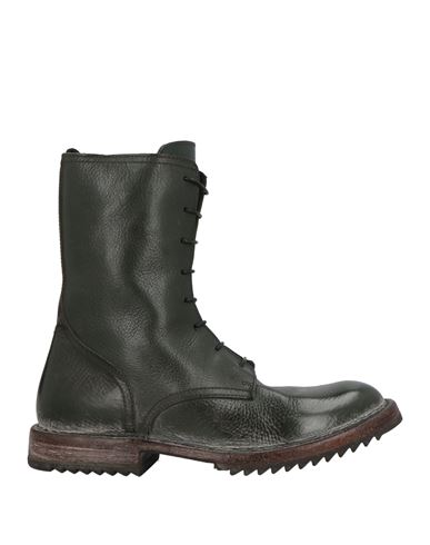 Moma Woman Ankle Boots Dark Green Size 8 Leather In Green