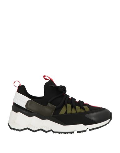 Pierre Hardy Man Sneakers Black Size 10 Leather, Textile Fibers In Black