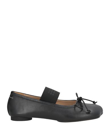 Mm6 Maison Margiela Mm6 By Maison Margiela Tabi Split-toe Ballet Flats With Elastic Strap In Black