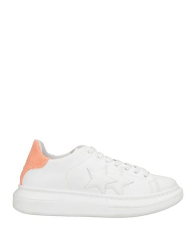 2star Woman Sneakers White Size 9 Leather, Textile Fibers
