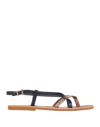 Le Salentine Woman Thong Sandal Navy Size 10 Leather In Black