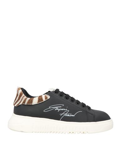 Emporio Armani Woman Sneakers Black Size 5.5 Calfskin