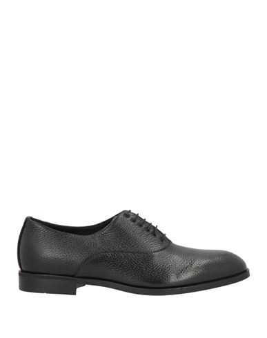 Emporio Armani Man Lace-up Shoes Black Size 9 Leather In Black