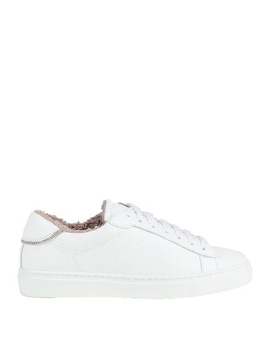 Fabiana Filippi Lace-up Leather Sneakers With Shiny Accents In White