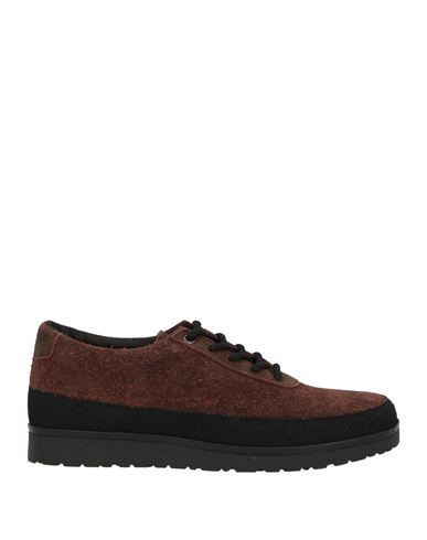 Tarvas Man Sneakers Chocolate Brown Size 13 Leather, Textile Fibers In Brown