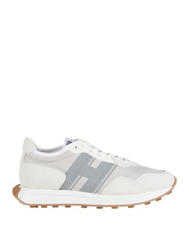Hogan Man Sneakers Light Grey Size 8.5 Leather, Textile Fibers In Gray