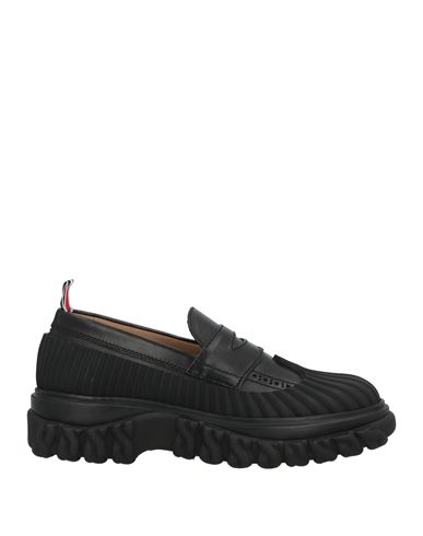 Thom Browne Woman Loafers Black Size 6.5 Leather, Rubber In Black
