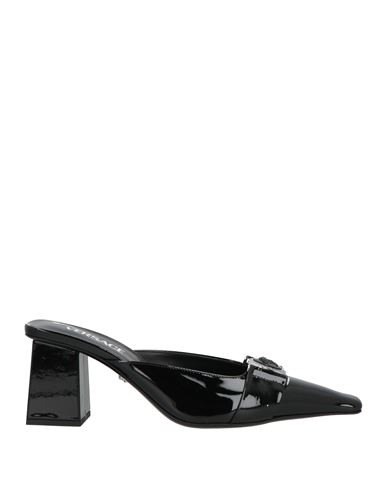 Versace Woman Mules & Clogs Black Size 8 Leather In Black