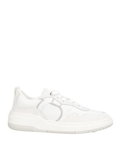 Ferragamo Sneakers Featuring Rubber Sole And Suede Accents In White