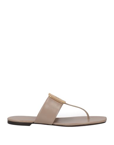 Tory Burch Woman Thong Sandal Taupe Size 7 Leather In Gray