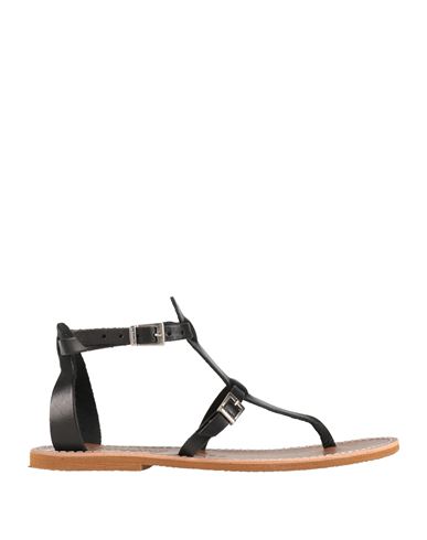 Le Salentine Woman Thong Sandal Black Size 8 Cowhide In Black