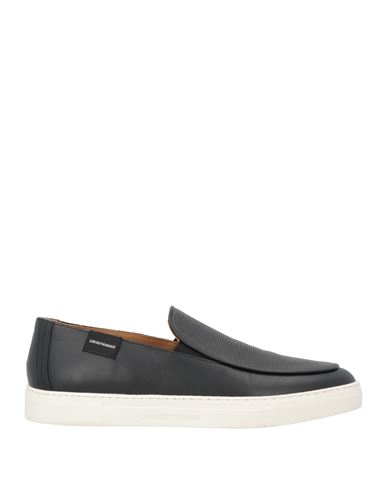 Emporio Armani Man Sneakers Black Size 8 Leather In Black