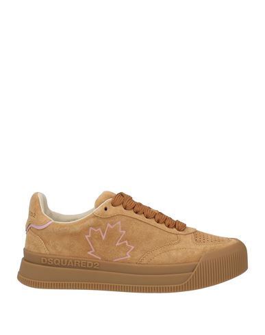 Dsquared2 Woman Sneakers Camel Size 6.75 Leather In Sand