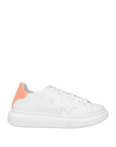 2star Woman Sneakers White Size 9 Leather, Textile Fibers In White