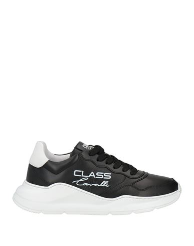 Cavalli Class Woman Sneakers Black Size 6 Calfskin In Black