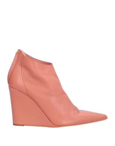 Ovyè Ovyé Woman Ankle Boots Salmon Pink Size 8 Leather In Pink