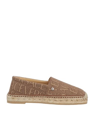 Versace Woman Espadrilles Brown Size 8 Textile Fibers In Brown