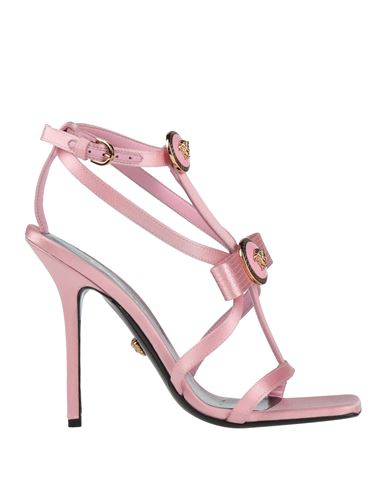 Versace Woman Sandals Pink Size 8 Textile Fibers In Pink