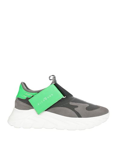 John Richmond Man Sneakers Grey Size 8 Leather, Textile Fibers In Multi