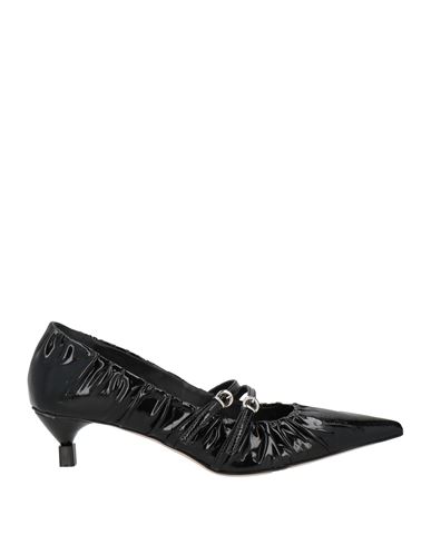 Msgm Woman Pumps Black Size 8 Leather In Black