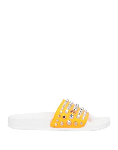 John Richmond Man Sandals Orange Size 8 Textile Fibers In Multi