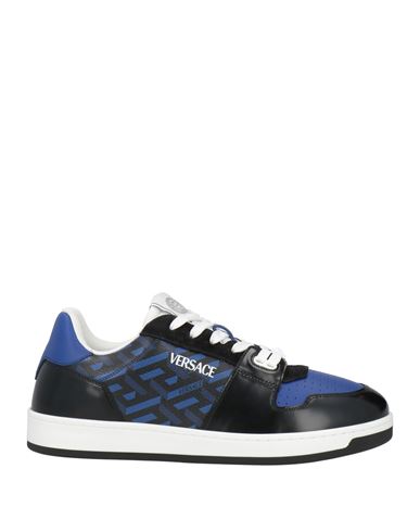 Versace Man Sneakers Black Size 9 Calfskin In Black