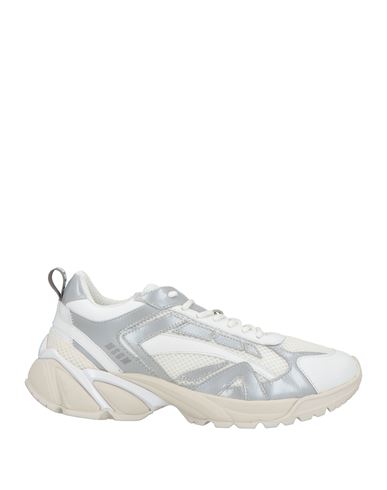 Msgm Woman Sneakers White Size 11 Leather, Textile Fibers In White