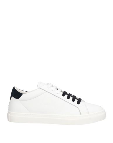 Emporio Armani Man Sneakers White Size 8.5 Calfskin In White