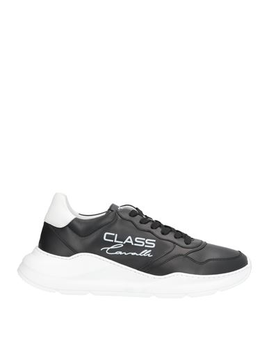 Cavalli Class Man Sneakers Black Size 11 Calfskin In Black