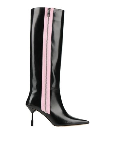 Msgm Woman Boot Black Size 8 Leather In Black