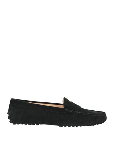 Tod's Black Black Gommini Leather Driving Shoes In Black