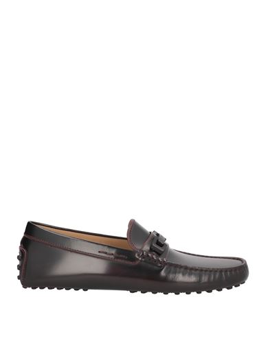 Tod's Man Loafers Plum Size 9 Leather In Black