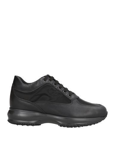 Hogan Interactive Woman Sneakers Black Size 8 Leather, Textile Fibers In Black