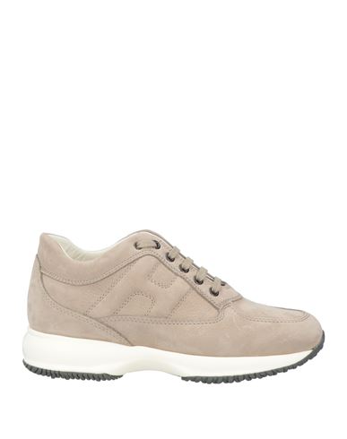 Hogan Interactive Woman Sneakers Taupe Size 8 Leather In Gray
