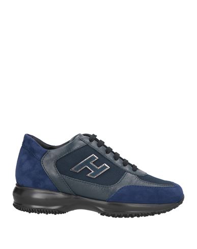 Hogan Woman Sneakers Blue Size 8 Leather, Textile Fibers In Blue